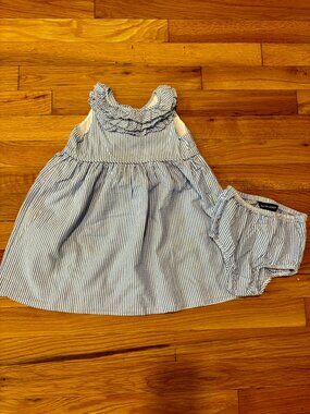 Ralph Lauren Blue Seersucker Dress 24M